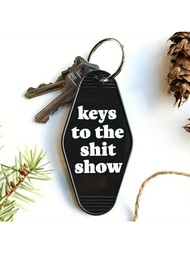 1入組復古賓館汽車造型鑰匙扣，搭配有趣的亞克力鑰匙牌，作為女士、男士、朋友的珠寶禮物或街頭首飾
