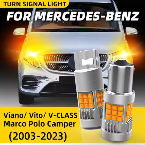 2×Car LED Turn Signal Lights Bulbs For Front/Rear Direction Indicator For Mercedes-Benz Viano Vito V