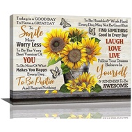 Rustic Sunflower Wall Decor Inspirational Quotes Canvas Wall Art For Bathroom Bedroom Kitchen Living