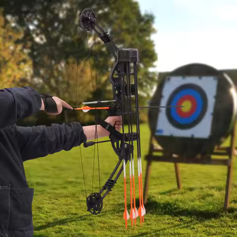 Pulling Force 30-60 lbs and Length 19-30 Inches Compound Bow Kit Archery Hunting Bow Set Compound Bo