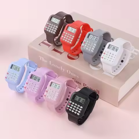 Portable Date Display Micro Calculator Watch Multifunctional Cartoon Electronic Digital Calculator S