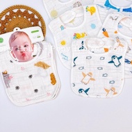 U-shaped bibs - Set of 2 bibs, 8-layer bamboo fiber bibs with snaps for babies from birth