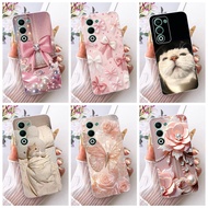 For OPPO A5 CPH2727 New Elegant Floral Cat Painting Casing Oppo A5 5G CPH2735 Soft Silicone TPU Phon