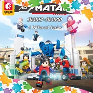 Sembo Block x Ejen Ali MATABLOX Misi:  4 Different MATA Arena Capture Point Building Brick Block Toy