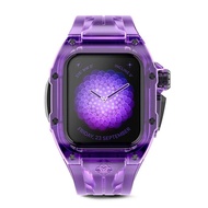 【Golden Concept】【結帳享優惠】 Apple Watch 45mm 錶殼 深紫色尼龍錶框 深紫色高透明矽橡膠錶帶 RSTR45-PU