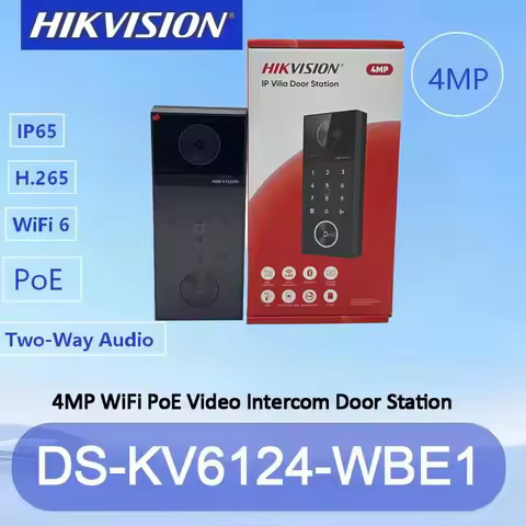 Hikvision DS-KV6124-WBE1 4MP Video Doorbell PoE WiFi IC Card Bluetooth Unlock Two-Way Audio IP65 Hik
