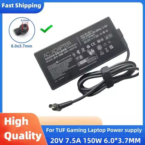 20V 7.5A 6.0*3.7MM 150W AC Adapter Charger Laptop Power supply For ASUS TUF Gaming F15 FX506LH-HN236