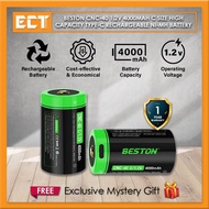 Beston CNC-40 1.2V 4000mAh C Size High Capacity Type-C Charge Port Fast Charging Rechargeable Ni-MH 