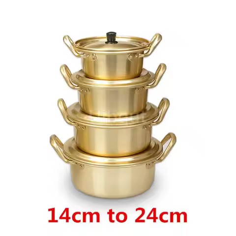 Korean Style Ramen Noodles gold Pot Aluminum Soup hot Pot Oxidized Coating Noodles Mike Egg Soup Coo