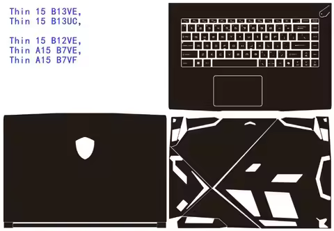Pre CUT Laptop Skins Vinyl Stickers for MSI Thin 15 B13VE，Thin 15 B13UC，Thin 15 B12VE，Thin A15 B7VE，