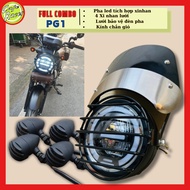 Led headlight Combo with integrated turn signals, windshield and headlight protection for PG1 Cafe R