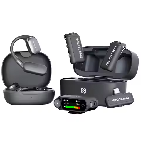 Hollyland LARK MAX 2 Wireless Microphone Al Noise Cancellation Audio Monitoring 4 Transmitters & 1 R