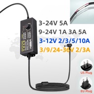 Universal Adjustable AC 220V To DC 12V 9v 24v Power Supply charger 9V-24V 3V-12V 1A 2A 3A 5A 10A Ada