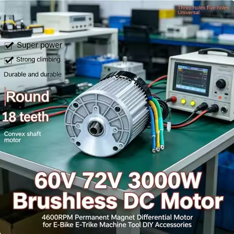 60V 72V 3000W 4600RPM Brushless DC Motor Permanent Magnet Differential Motor for E-Bike E-Trike Mach