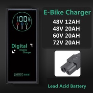 48V 12AH / 48V 20AH /  60V 20AH / 72V 20AH Digital Display E Bike Ebike Battery Charger Electric Bike Bicycle Scooter Charger Tricycle Charger Lead Acid Battery Charger