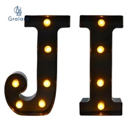 GRALARA Light up Alphabet Sign Black Warm White LED Marquee Letter Light Marquee Letter Lamp for Bir