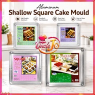 Aluminium Shallow Square Cake Mould Tin – 8 / 10 / 12 / 13 Inch / Loyang Kek Segi Empat & Kuih (4 Si