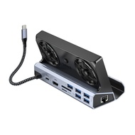 10-In-1 Docking Station HUB for OLED&amp Ally X &amp Legion Go Dual Cooling Fan 4K -Compatible