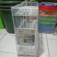 rak piring susun 3 +tray(H8H3) Portable Jadul Import Lipat Bisa Cod Duduk M2W2 Terbaru Kayu Viral Ra