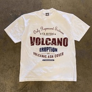 Disaster Theme Style VOLCANO ERUPTION Pure Cotton Breathable Comfortable T-Shirt, Showing Volcanic E