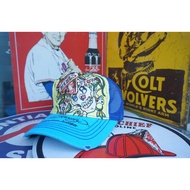 Trucker Hat Hat Men Ed Hardy Unisex One Size Blue Plaid