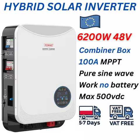 Fchao 4.2KW/6.2KW 24V/48VDC Off Grid Hybrid Solar Pure sine wave Inverter 100A MPPT with Breaker Com