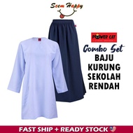 BAJU KURUNG PASANG PUTIH NILA SEKOLAH RENDAH JENAMA POWER CAT ( SIZE : 22-5XL )