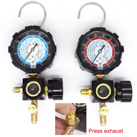 R410a Diagnostic Manifold Freon Gauge Set High Pressure A/C Refrigeration Tool for R22/R410A/R134A/R