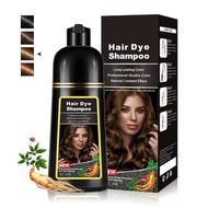 QIUFSSE Hair Color Shampoo 3 in 1 Shampoo Para Canas Light Brown Shampoo Color Natural Herbal Shampo