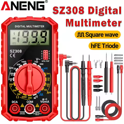 ANENG SZ308 Digital Multimeter AC/DC High-Precision Multifunction Voltage Current Resistance hFE Tri