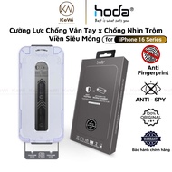 Miếng Dán Cường Lực HODA Chống Nhìn Trộm Chống Bám Vân Tay 2 in 1 cho iPhone 16 Pro Max / 16 Pro - H