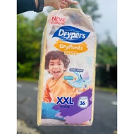 drypers pants XXL 36pcs 15-25kg
