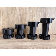 Adjustable Feet 6cm, 8cm, 10cm, 12cm, 14cm Cabinet Wardrobe Europeanized Kitchen Black (Flat Head)
