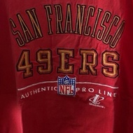 (77x58cm without pull) full embroidery nfl t-shirt ‘90s 49ers pro line vintage single stitch t shirt