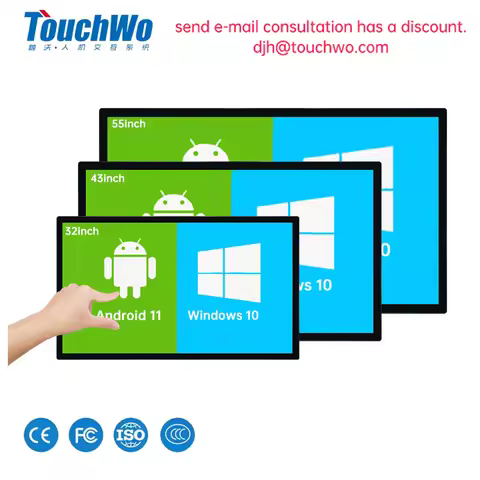 TouchWo 32 43 55 65" Interactive Whiteboard Touchscreen Monitor,All-in-One Touch Computer Smart Boar