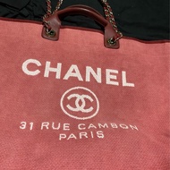 CHANEL 20開 紅帆布大沙灘包  托特包 手提包Tote(51cm)