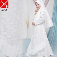 terbaru!!! AGNES Gamis Putih Anak Perempuan Baju Muslim Lebaran Anak