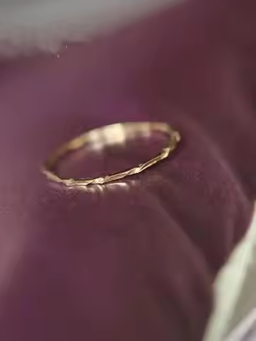 GOLDtutu 14K Solid Gold Ring, Thin Ring, Stacking Ring, Dainty Gold Ring, Minimalist, Mid-century Bf