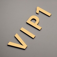ADSM/Golden Paint VIP House Number VIP Room Three-Dimensional Acrylic Paste Signage Comes with Adhes