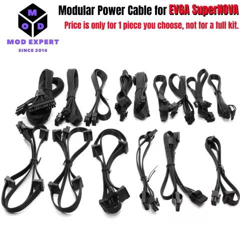 Modular Power Cable for EVGA SuperNOVA G1 G2 G3 G+ B1 B2 B5 650W 750W 850W, GPU PCIe 8Pin, CPU 4+4Pi