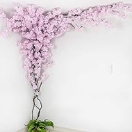 Artificial Pink Cherry Blossom Garland Hanging Vine Fake Flowers Silk Garland Home Wedding Party Decor, Light Pink, 3M*3.5M Fashionable