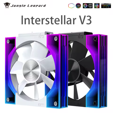 120mm ARGB Fan - Dual Side Infinity Mirror, 5V3pin RGB, PWM Daisy Chain, Gaming PC - Jungle Leopard 