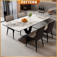 PATTERN Nordic Style Marble Design Ceramic Dining Table Dining Chair 1+4 | Set Meja Makan Kerusi Mak