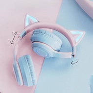 索尼適用發光藍牙耳機無線頭戴式耳機電競游戲貓耳朵網課通話耳麥