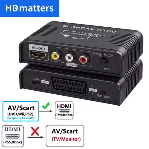Scart to HDMI converter 2-in-1 composite AV Scart to HDMI cable converter Scart RCA in to HDMI out f