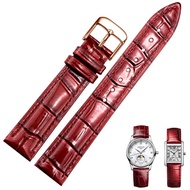 Red Watch Strap Female Genuine Leather Suitable for LONGINES LONGINES LONGINES LONGINES Famous Craft