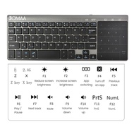 JOMAA 2.4G+Bluetooth Keyboard with Touchpad Mouse Numberic Pad Wireless Keypoard for apple samsung huawei oppo vivo xiaomi iPad Tablet Smart TV Computer black keyboard