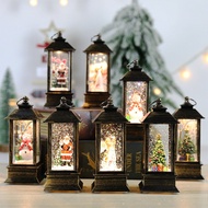 JJ* Christmas Snow Globe Lantern  Operated LED Light Water Glittering Santa Snowman Hanging Night La