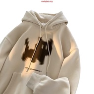 【M-8XL】Cat Print Men's and Women's Casual Oversized Hoodie Long Sleeved Pullover Couple Hoodie Fashi