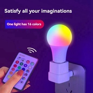 Led Colorful Light Bulb E27 Screw Bulb Lamp Dimming Remote Control with Memory Atmosphere Bulb Power